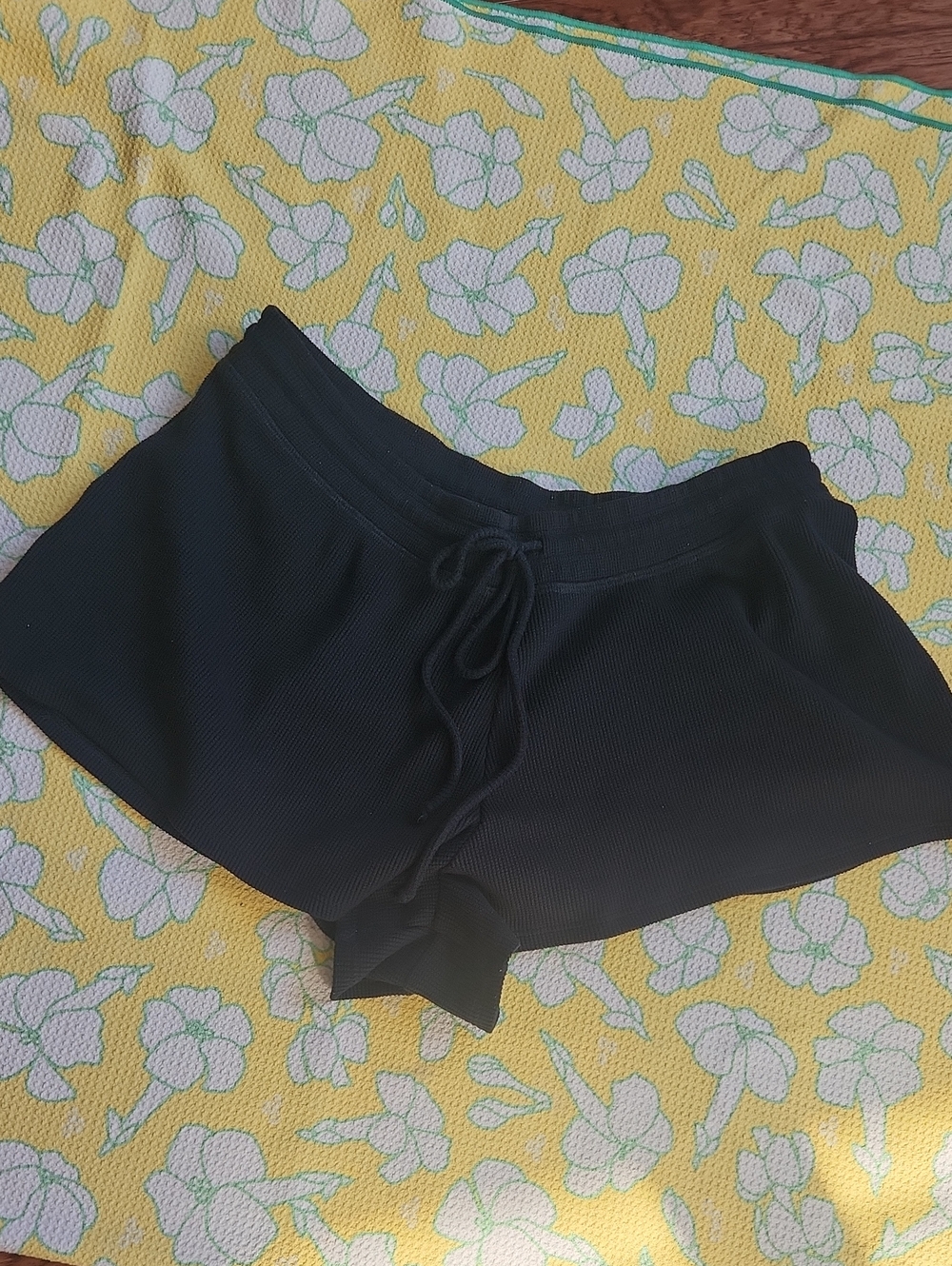 Black Waffle Shorts